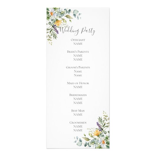 White Daisies Wedding Programme (Dos)