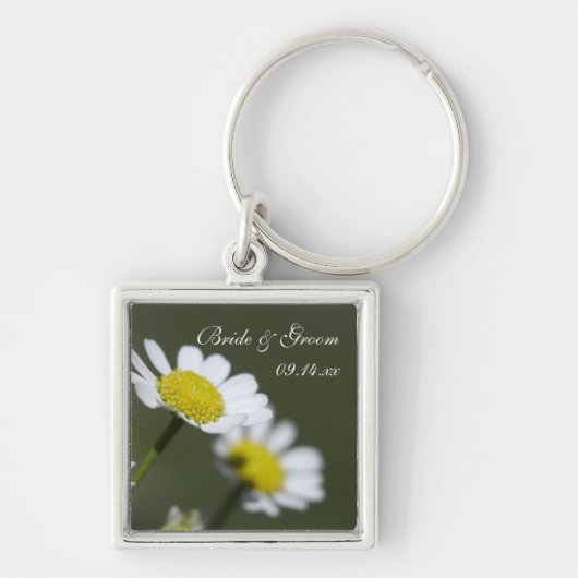 White Daisies Wedding Sleutelhanger (Voorkant)