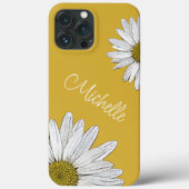 White Daisies Whimsical Boho Gold Case-Mate iPhone Case (Achterkant)
