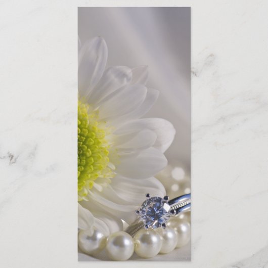 White Daisy and Diamond Ring Wedding Programme Programma (Voorkant)
