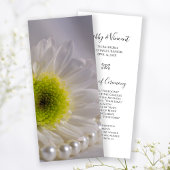 White Daisy and Pearls Wedding Programme Programma