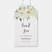 White Daisy Baby shower Bedankt voor het cadeautje Cadeaulabel (Voorkant)