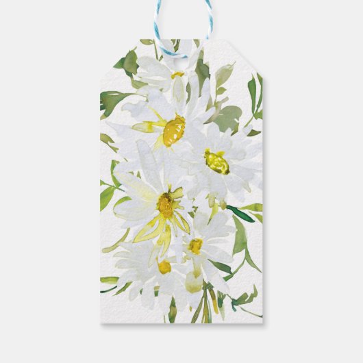 White Daisy Baby shower Bedankt voor het cadeautje Cadeaulabel (Achterkant)