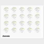 White Daisy Baby shower Dank u voor Sticker (Vel)