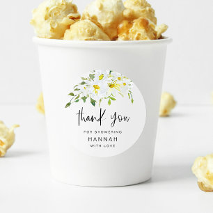 White Daisy Baby shower Dank u voor Sticker