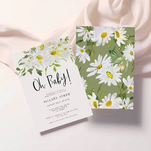White Daisy Baby shower zomerbloeding Kaart