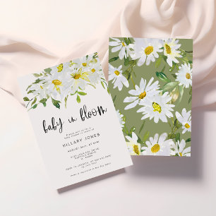 White Daisy Baby shower zomerbloeding Kaart