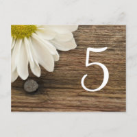 White Daisy Barn Wood Country WeddenTable Number