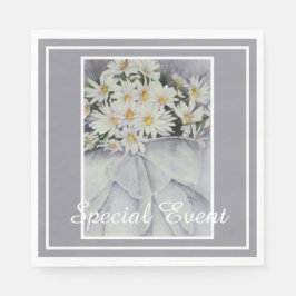White Daisy Bouquet Party Servet
