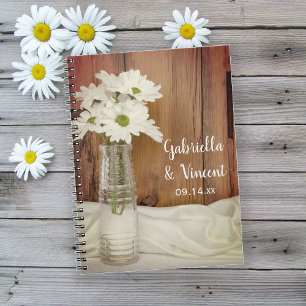 White Daisy Bouteille Grange Mariage Livre d'invit