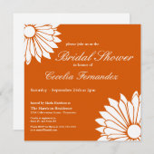 White Daisy Bridal Shower Invitations Kaart (Voorkant / Achterkant)