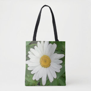 White Daisy Canvas tas