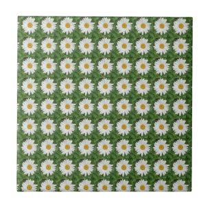 White Daisy Ceramic Tile Tegeltje