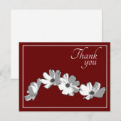 White Daisy Chain Red Background Dank je Briefkaart (Voorkant / Achterkant)