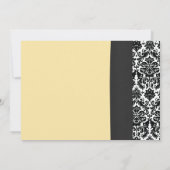 White Daisy Damask Wedding Uitnodiging (Achterkant)