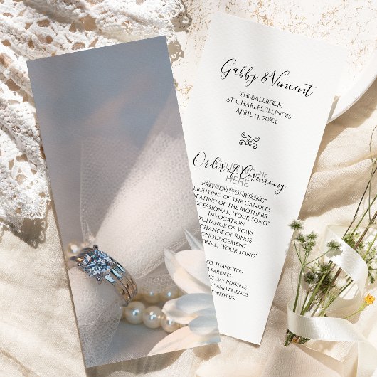 White Daisy Elegance Wedding Programme