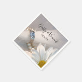White Daisy Elegance Wedding Servet (Hoek)