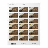 White Daisy en Barn Wood Wedding Dank je wel Etiket (Full Sheet)