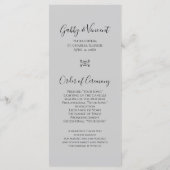White Daisy et Diamond Ring Wedding Programme (Dos)