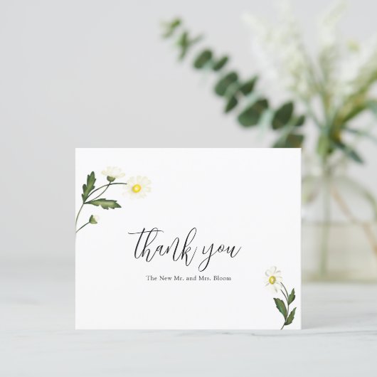 White Daisy Floral Budget Weddenschap Hartelijk da (Staand voorkant)