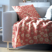 White Daisy Floral Pattern Custom Name  Fleece Deken