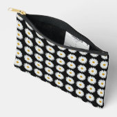 White Daisy Floral Pattern on Black Etui (Open)