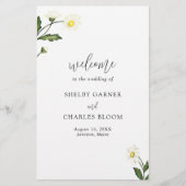 White Daisy Floral Rustic Wedding Programme (Devant)