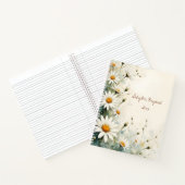 White Daisy Floral Spiral-bound Journal Botanical  (Intérieur)