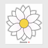 White Daisy Floral Sticker (Vel)