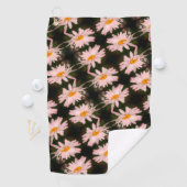 White Daisy Flower Abstract Pattern Golfhanddoek (Insitu)
