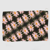 White Daisy Flower Abstract Pattern Golfhanddoek (Horizontaal)