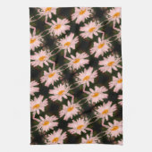 White Daisy Flower Abstract Pattern Theedoek (Verticaal)