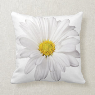 White Daisy Flower Background Gepersonaliseerd Dai Kussen