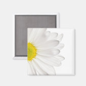 White Daisy Flower Background Gepersonaliseerd Dai Magneet (Voorkant / Achterkant)