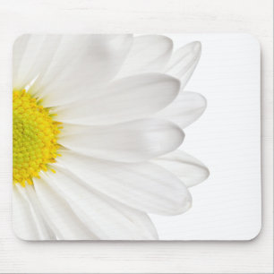 White Daisy Flower Background Gepersonaliseerd Dai Muismat