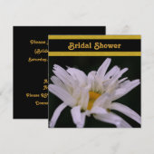White Daisy Flower Bridal Shower Invitation Kaart (Voorkant / Achterkant)