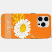 White Daisy Flower Custom Name Case-Mate iPhone Case (Achterkant (horizontaal))