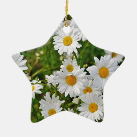 White Daisy Flower Keramisch Ornament (Voorkant)