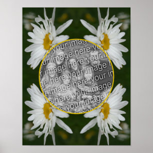 White Daisy Flower Lijst Creëer Uw eigen foto Poster