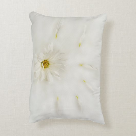White Daisy Flower Lumbar Pillow Accent Kussen (Achterkant (Verticaal))