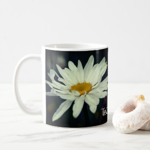 White Daisy Flower Personalized Koffiemok