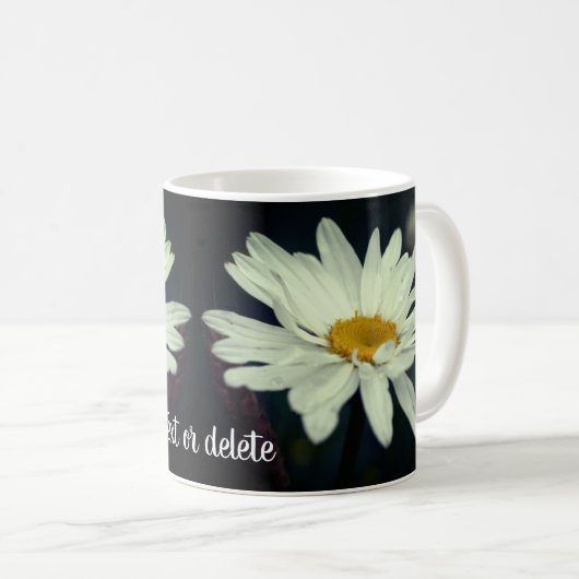 White Daisy Flower Personalized Koffiemok (Voorkant rechts)