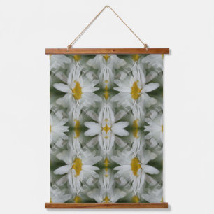 White Daisy Flower Petals Abstract Hangend Wandkleed