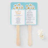 White Daisy Flower Polkadot Pattern Wedal Wedding Handwaaier (Voorkant en achterkant)