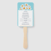 White Daisy Flower Polkadot Pattern Wedal Wedding Handwaaier (Achterkant)