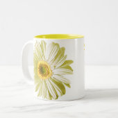 White Daisy Flower  Tweekleurige Koffiemok (Voorkant links)