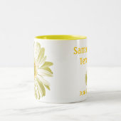 White Daisy Flower  Tweekleurige Koffiemok (Center)