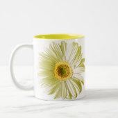 White Daisy Flower  Tweekleurige Koffiemok (Links)