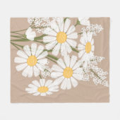 White Daisy Flowers Bouquet op Beige Fleece Deken (Voorkant (Horizontaal))