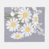 White Daisy Flowers Bouquet op Lavender Fleece Deken (Voorkant (Horizontaal))